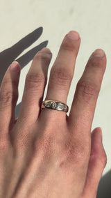 Victorian 5 Old Mine Cut Diamond Gypsy Ring