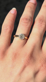 Bezel 1.05 Carat Old Mine Cut Diamond Solitaire Engagement Ring