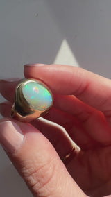 Midcentury Opal Cabochon Ring