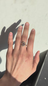 Edwardian Pink Tourmaline Diamond Cluster Ring