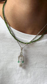 Art Deco Diamonds and Emerald Necklace