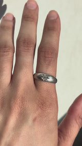 Platinum Old Mine Cut Diamond Gypsy Starburst Ring