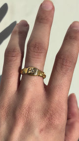 1895 Victorian Gold and Old Mine Cut Diamond Starburst Ring