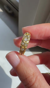 1898 Carved Diamond Gypsy Ring
