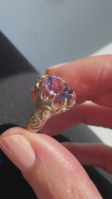 Carved Midcentury Amethyst Solitaire