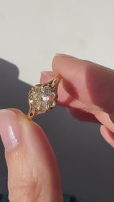 Victorian Old Mine Cut Diamond Cluster Ring