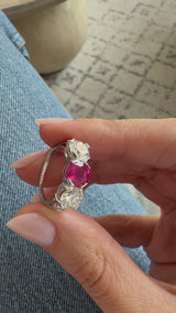 Art Deco Three Stone Ruby and Diamond Ring