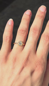 Estate 1.13 Old Mine Cut Diamond Bezel Engagement Ring