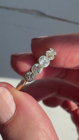 1910 Edwardian Diamond Half Hoop Ring