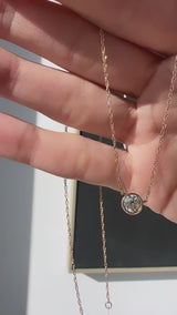 0.58 Carat Old European Cut Diamond Bezel Necklace
