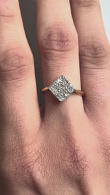 Diamond Mid Century Deco Cluster Ring