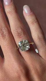 7.61 Old Mine Cut Diamond Ring
