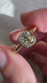 Old Mine Cut Diamond Bezel Ring
