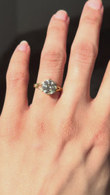 2.35 Carat Old European Cut Diamond Split Shank Engagement Ring