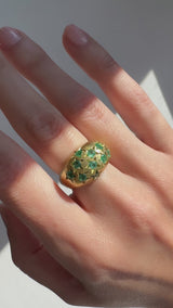 Estate Emerald Starburst Bombe Ring