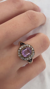 Victorian Amethyst Halo Ring