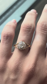 Old Mine and Old European Cut Diamond Cluster Ring