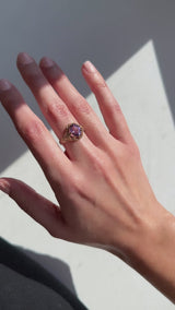 Carved Midcentury Amethyst Solitaire