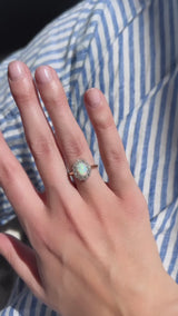 Petite Opal and Diamond Cluster Ring