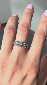 Victorian Aquamarine Half Hoop