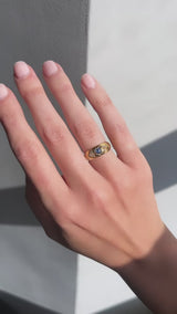 Sapphire Star and Diamond Gypsy Ring