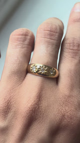 1915 Old Mine Cut Diamond Star Gypsy Ring