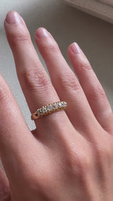 7 Old Mine Cut Diamond Carved Band