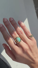 Midcentury Opal Cabochon Ring