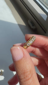 7 Old Mine Cut Diamond Carved Band