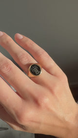 Onyx Intaglio Signet Ring