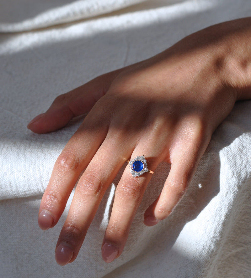 2.00 Carat Blue Sapphire Lennon Ring