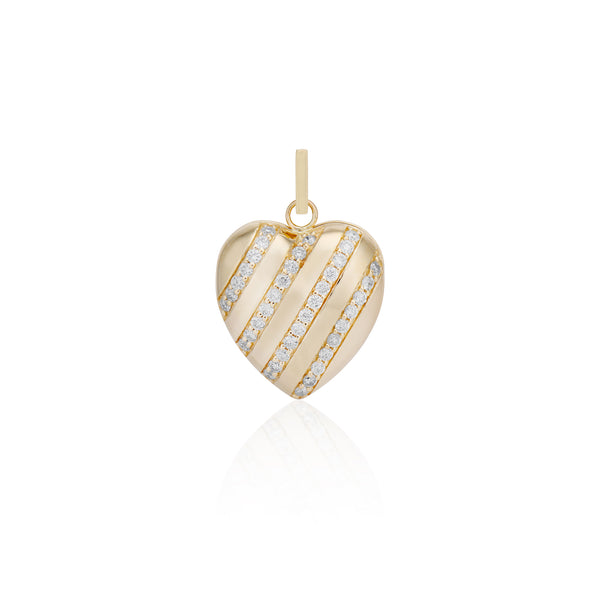 Diamond Heart Stripe Locket