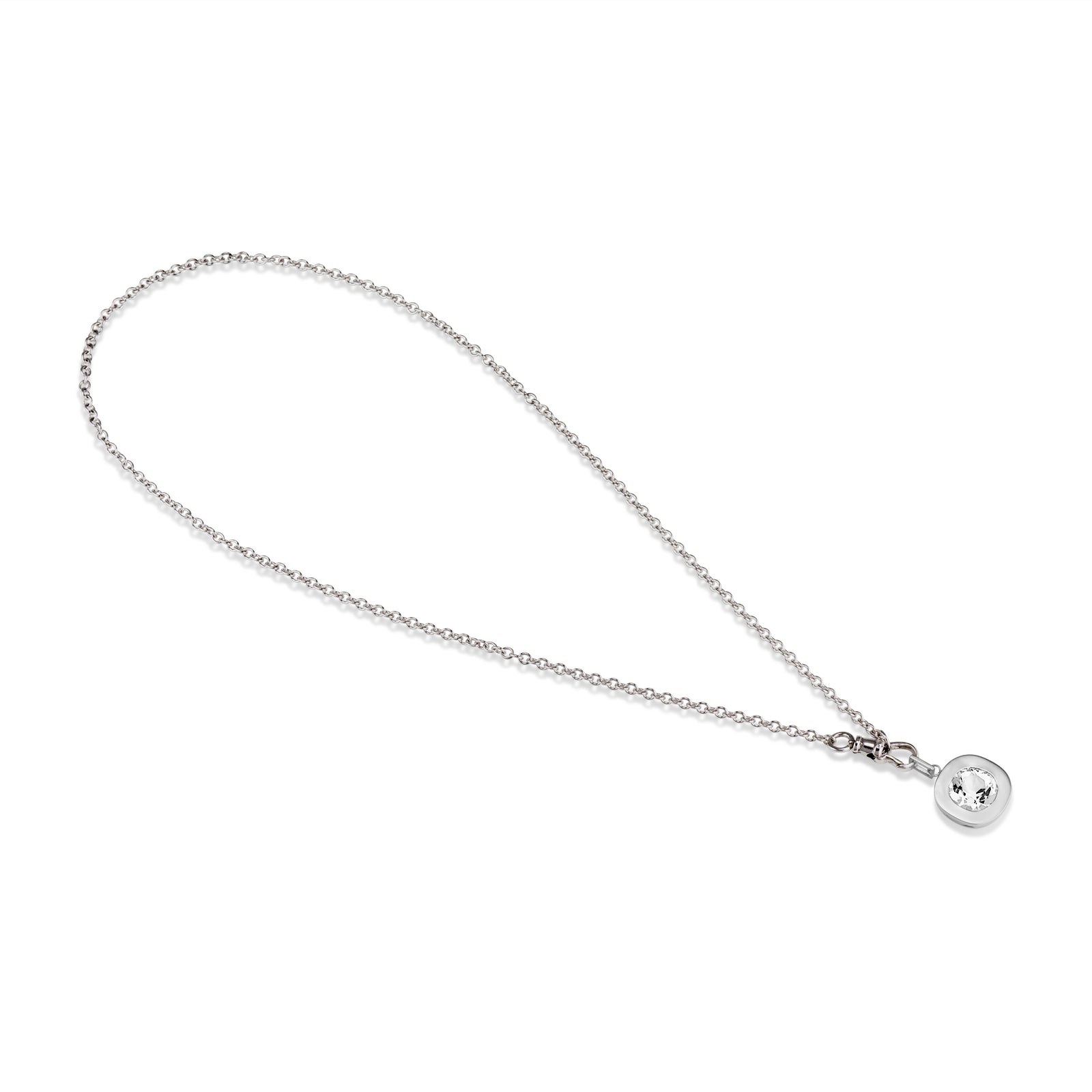 White Gold Deon Cable Chain With Dog Clip Clasp – Ashley Zhang Jewelry