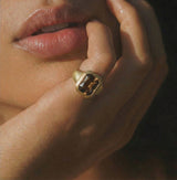 Old Mine Cut Smoky Quartz Thea Ring