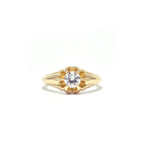 0.49 CARAT OLD EUROPEAN CUT DIAMOND MARGUERITE BELCHER RING