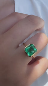 Green Emerald Bezel Ring