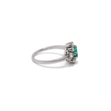 Emerald and Diamond White Gold Ring