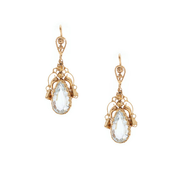 Cannetille Aquamarine Drop Earrings