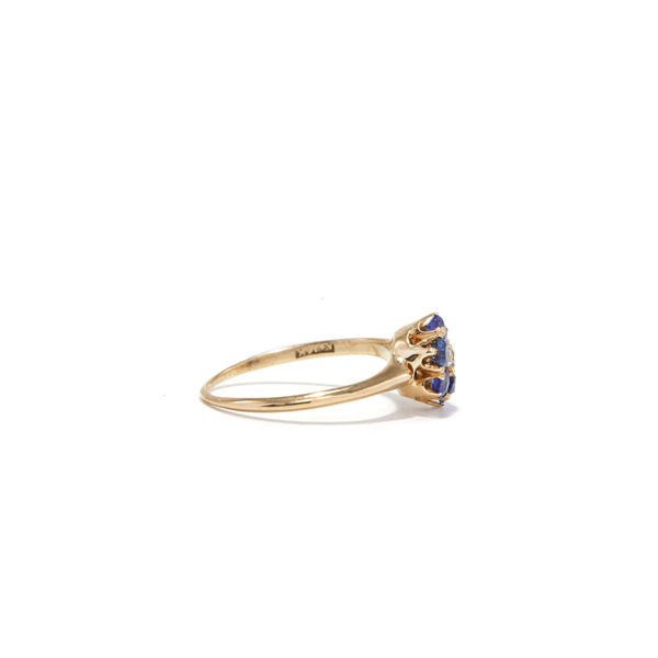 Sapphire and Diamond Petite Flower Ring