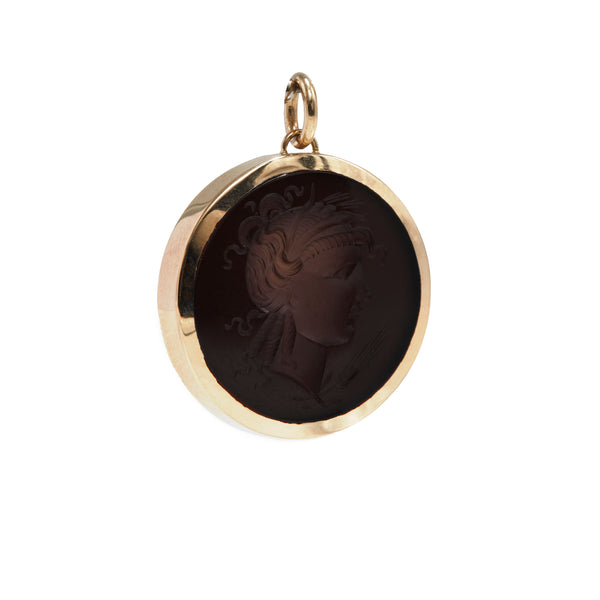 Greek Goddess Demeter Intaglio Pendant