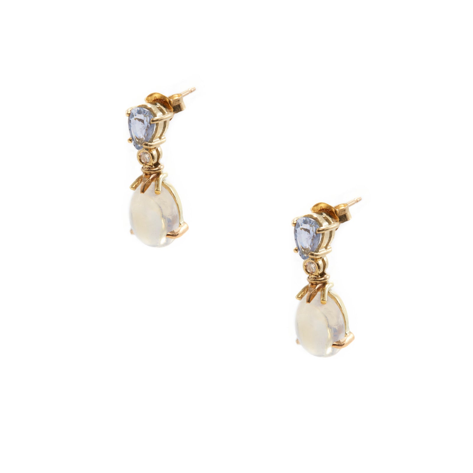 Sapphire and Moonstone Drop Earrings – Ashley Zhang Jewelry Sapphire and Moonstone Drop Earrings – Ashley Zhang Jewelry