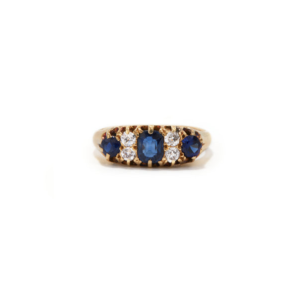 Sapphire and Diamond English Ring