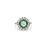 Diamond and Emerald Target Ring