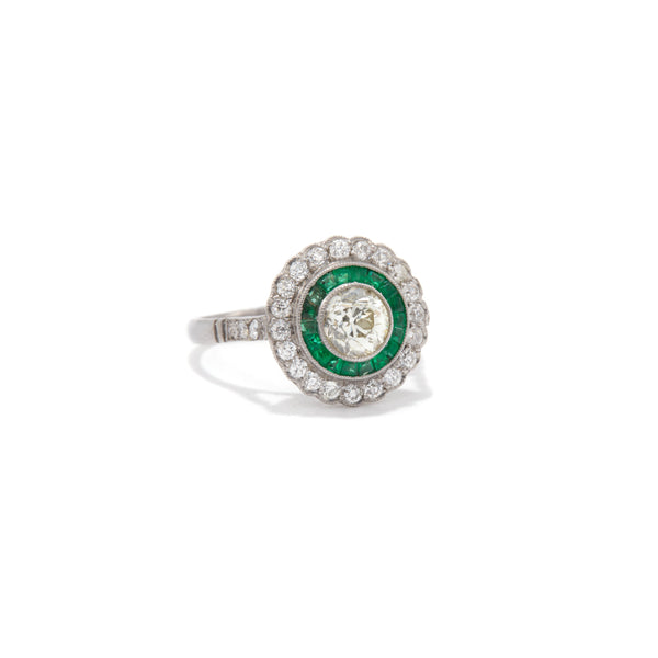 Diamond and Emerald Target Ring