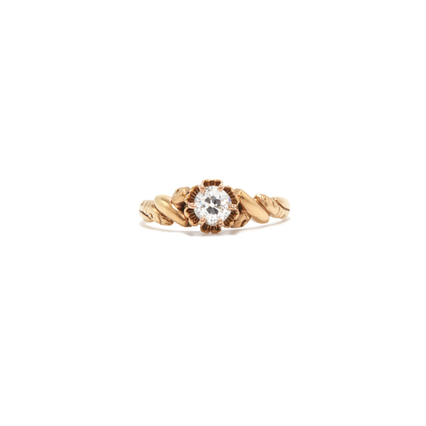 Victorian Diamond Gold Twist Diamond Ring