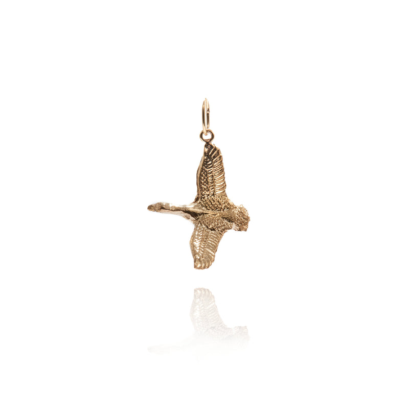 14K Flying Bird Charm