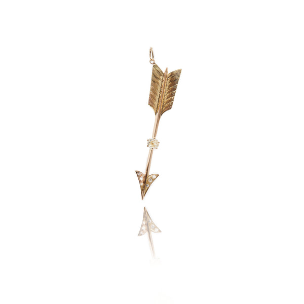 Old Mine Cut Diamond Arrow Pendant