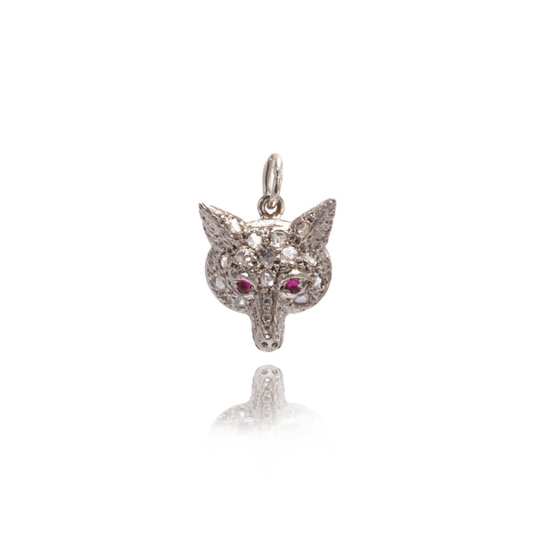 Diamond and Rubies Fox Charm #1