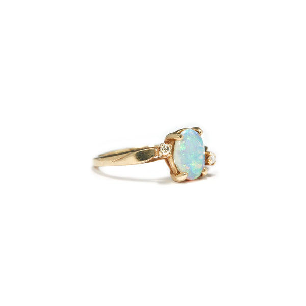 Vintage Opal and Diamond Ring