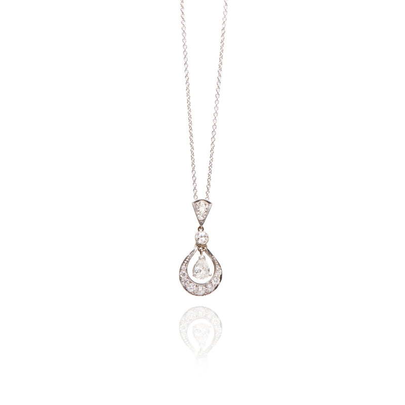 Antique Diamond Drop Necklace